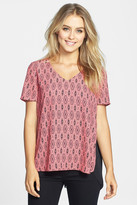 Thumbnail for your product : Bellatrix Sheer Accordion Pleat Back Print Blouse