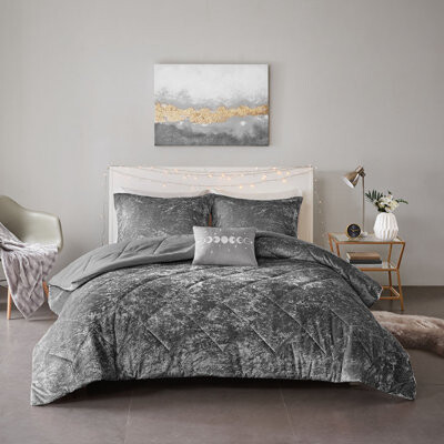 JINXUNDA Luxurious Grey Velvet Bedding Sets Hypoallergenic Comfort For Home Space