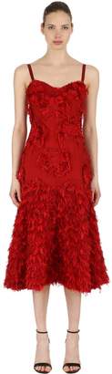 Alexander McQueen Fringed Silk Floral Appliqués Dress
