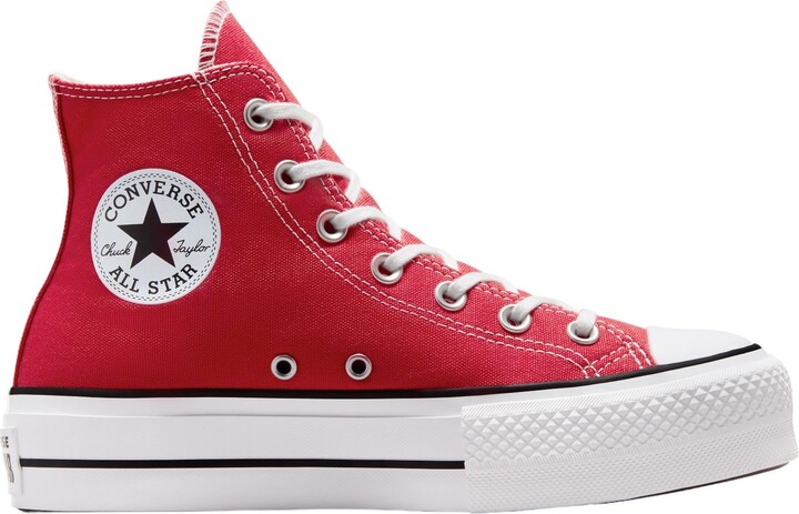 Converse Women's Chuck Taylor All-Star Platform Lift High Top Shoes, Size 5, Red/Red