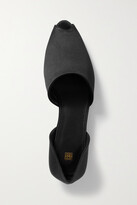 Thumbnail for your product : Totême The Peep-toe Satin Point-toe Flats - Black