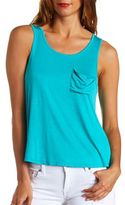 Thumbnail for your product : Charlotte Russe Open Back Racerback Pocket Tank Top
