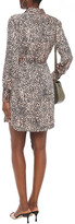 Thumbnail for your product : Equipment Temera Leopard-print Washed-crepe Mini Shirt Dress