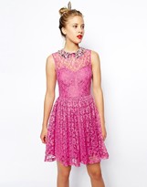 Thumbnail for your product : ASOS Beaded Collar Lace Skater Dress