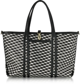 Thumbnail for your product : Pierre Hardy Black Polycube Printed Canvas and Leather Tote Bag