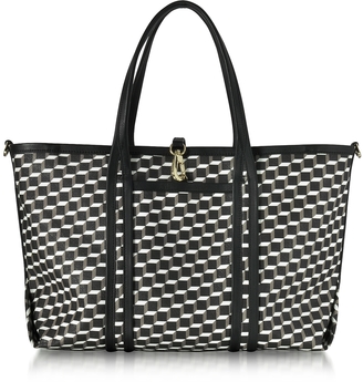 Pierre Hardy Black Polycube Printed Canvas and Leather Tote Bag