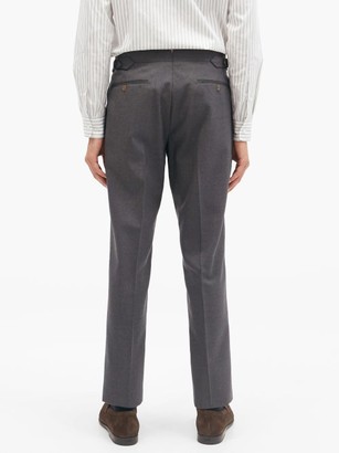 Ralph Lauren Purple Label Flat-rise Wool-fresco Trousers - Grey