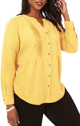 pale yellow plus size tops