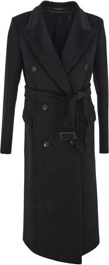 Tagliatore Belted-Waist Double-Breasted Coat