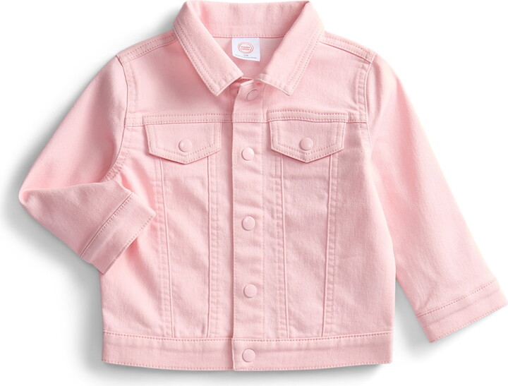 Wonder Nation Baby Girls Denim Jacket with Long Sleeves, Sizes 0/3M-24M