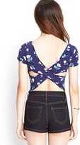 Thumbnail for your product : Forever 21 Floral Crossback Crop Top
