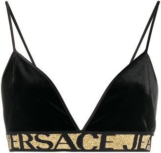 Versace Jeans Couture Logo-Print Triangle Bra
