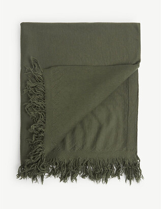 Rick Owens Frayed cashmere blanket scarf