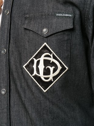 Dolce & Gabbana Embroidered Logo Denim Shirt