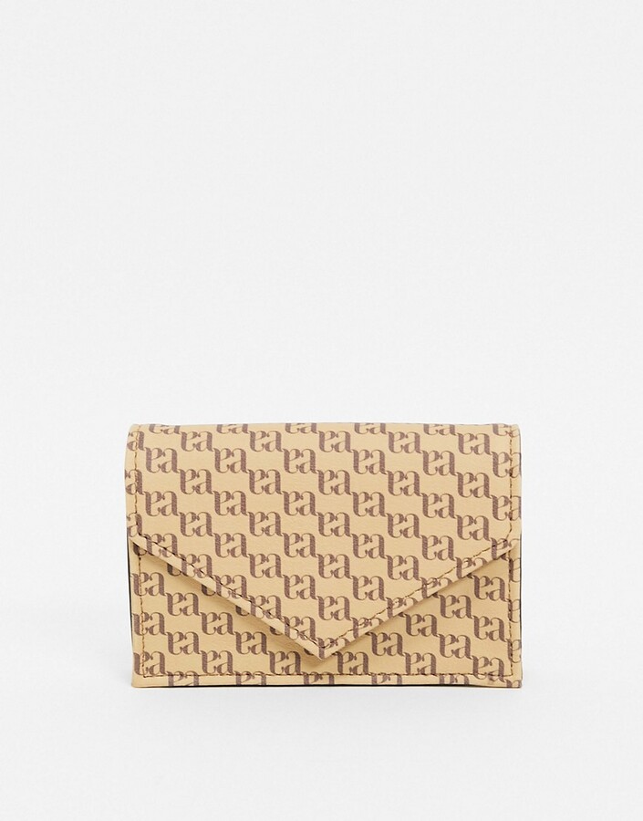 ASOS DESIGN envelope card holder in monogram print ShopStyle