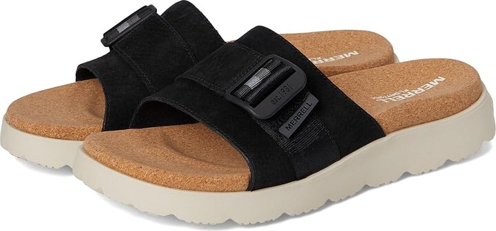 Merrell Fleur Slide Women's Sandals Black : 6 M Leather