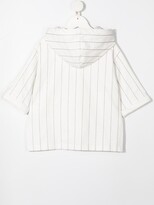 Thumbnail for your product : BRUNELLO CUCINELLI KIDS Logo-Patch Striped Zip-Up Hoodie