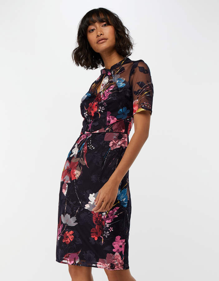 maisie metallic lace shift dress