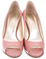 Thumbnail for your product : Valentino Peep-Toe Patent Leather Pumps