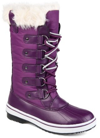 purple lace up boots