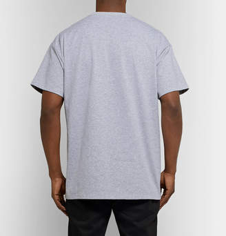 Raf Simons Printed Melange Cotton-Jersey T-Shirt - Men - Gray