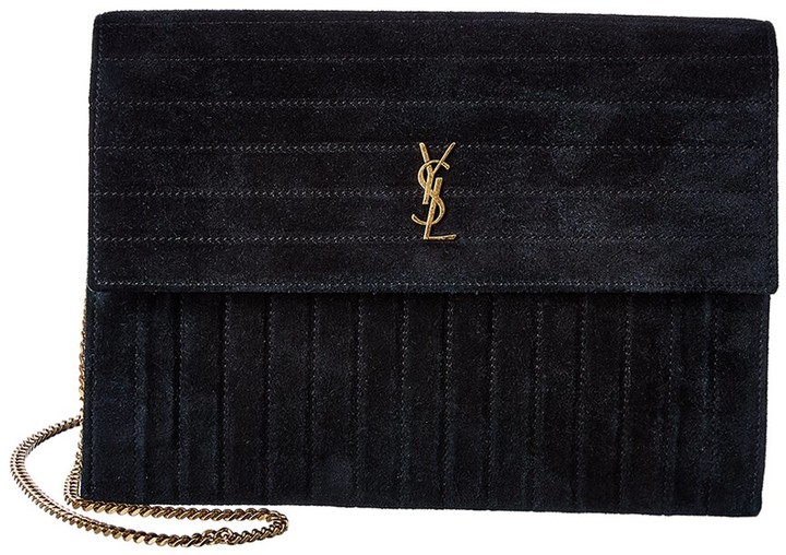Saint Laurent Victoire Quilted Suede Shoulder Bag ShopStyle