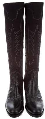 Rocco P. Embroidered Knee-High Boots