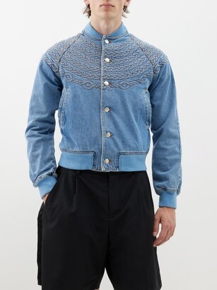 ジャケット・アウター Stefan Cooke 22-23AW denim jacket Stefan Cooke Panelled Denim Bomber Jacket In Blue | ModeSens