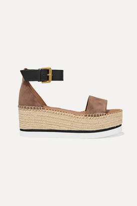 See by Chloe Suede And Leather Espadrille Platform Sandals
