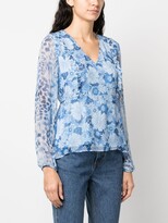 Thumbnail for your product : Liu Jo Floral-Print Sheer-Sleeve Blouse