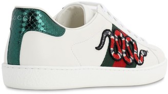 Gucci Snake New Ace Leather Sneakers