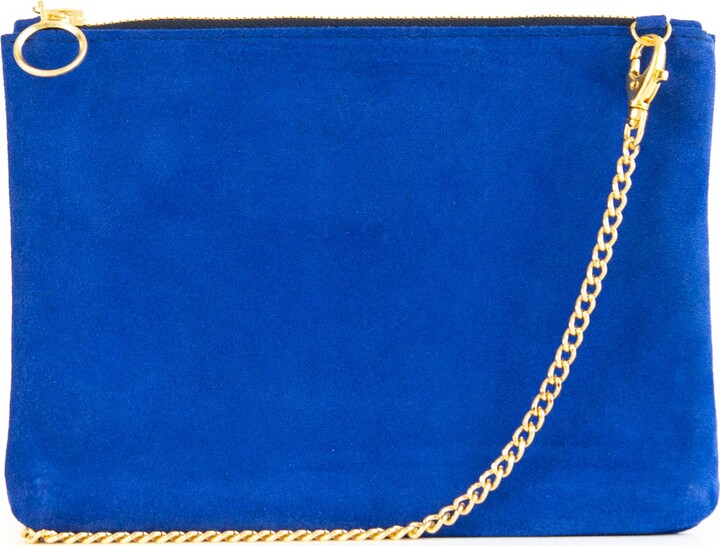 Dida Ritchie Cara Clutch Bag Royal Blue Suede ShopStyle
