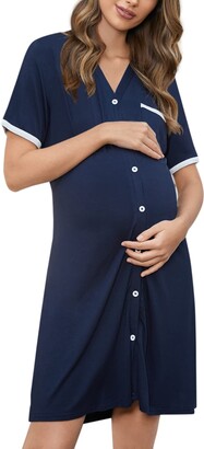 Irdcomps Women's Maternity Nightdress Breastfeeding Button