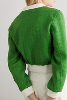 Thumbnail for your product : Giuliva Heritage Collection The Hailey Two-tone Wool-blend Bouclé-tweed Bomber Jacket - Green