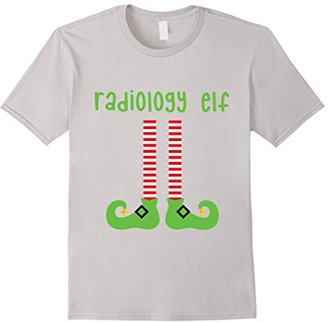 Women's Radiology RT Rad Tech Santa Elf Socks Shoes Holiday T-Shirt Small
