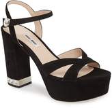 Thumbnail for your product : Miu Miu Jeweled Heel Platform Sandal
