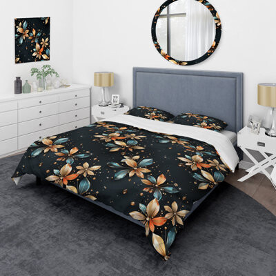 Design Art Crystal Black Glass Glamour Opulence I - Glam Duvet Cover Set