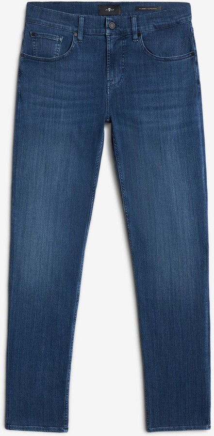 7 For All Mankind Luxe Performance Plus Slimmy Tapered In Mid-Blue