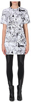 Thumbnail for your product : McQ Comic-print jersey Black and White Dress