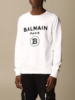 Thumbnail for your product : Balmain Sweatshirt Cotton Sweatshirt With Flock Logo