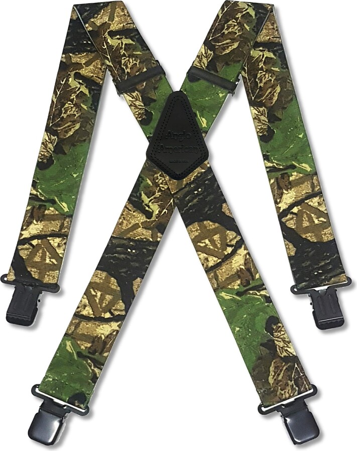 Anglo American Mens Braces Heavy Duty Camouflage Camo Fishing Hunting