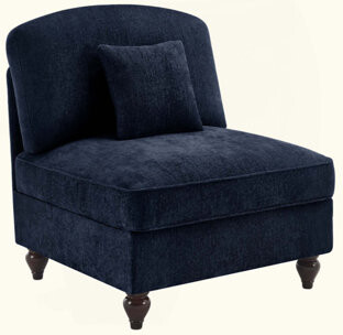 Winston Porter Armless Sofa Chenille W/1 Pillow