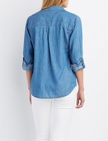 Thumbnail for your product : Charlotte Russe Chambray Button-Up Shirt