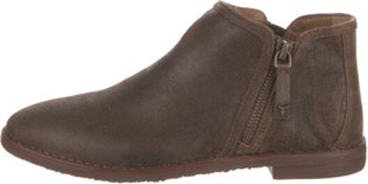 Trask Suede Ankle Chelsea Boots Grey Round-Toes Exposed Zip Closure at Sides Includes Box & Dust Bag