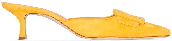 yellow Maysale 50 suede mules
