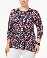 Thumbnail for your product : August Silk Plus Size Printed Cardigan