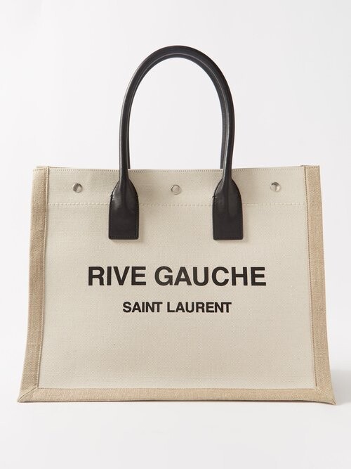 Saint Laurent Rive Gauche Canvas Bucket Bag - ShopStyle