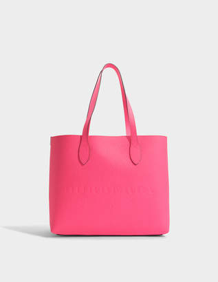 Burberry Large Remington Tote Bag in Neon Pink Grained Calfskin