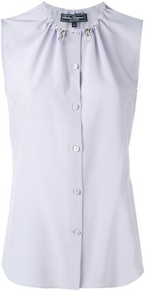 Ferragamo sleeveless drawstring top - women - Silk - 40