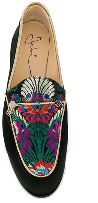 Fabi Floral Embroidered Loafers